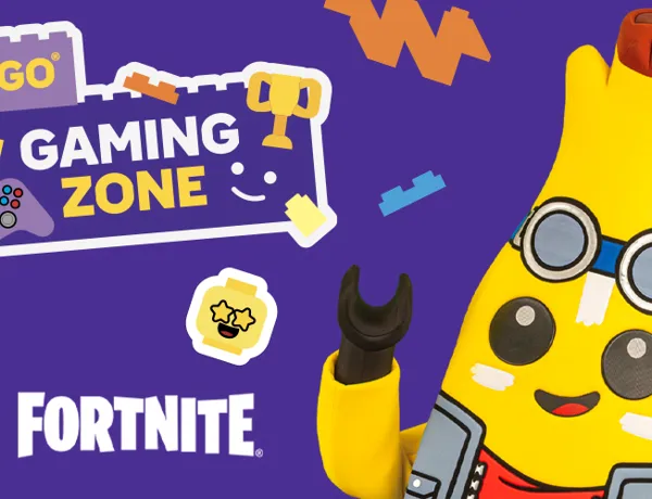 Gaming zone logo med LEGO® Fortnite og Adventure Peely